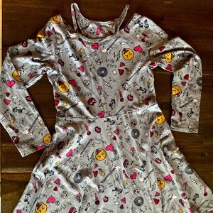 "GIRLS ROCK" DOODLE CUTOUT DRESS SZ: M 7/8
